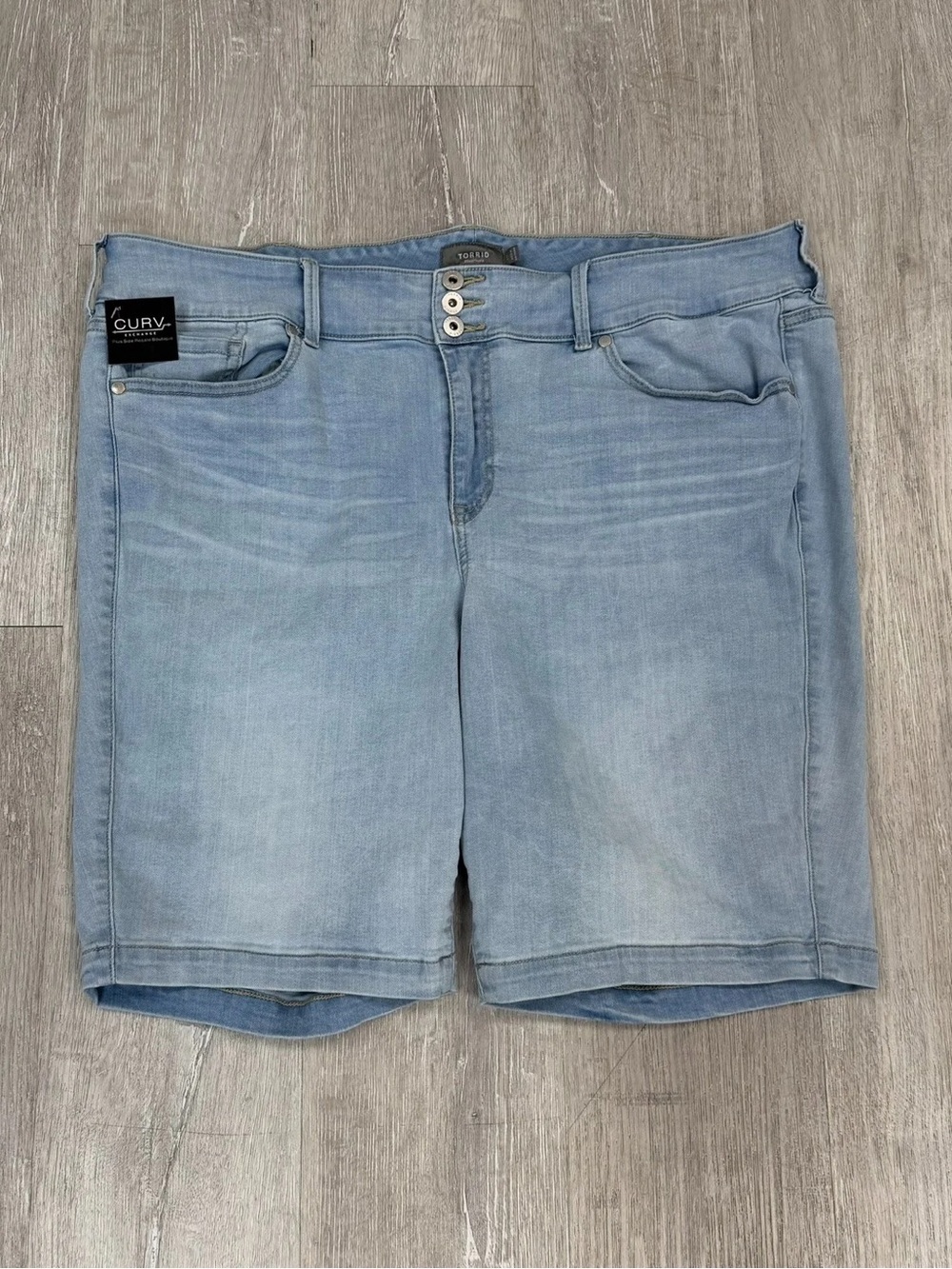 Torrid Light Wash Bermuda Denim Shorts - Size 24